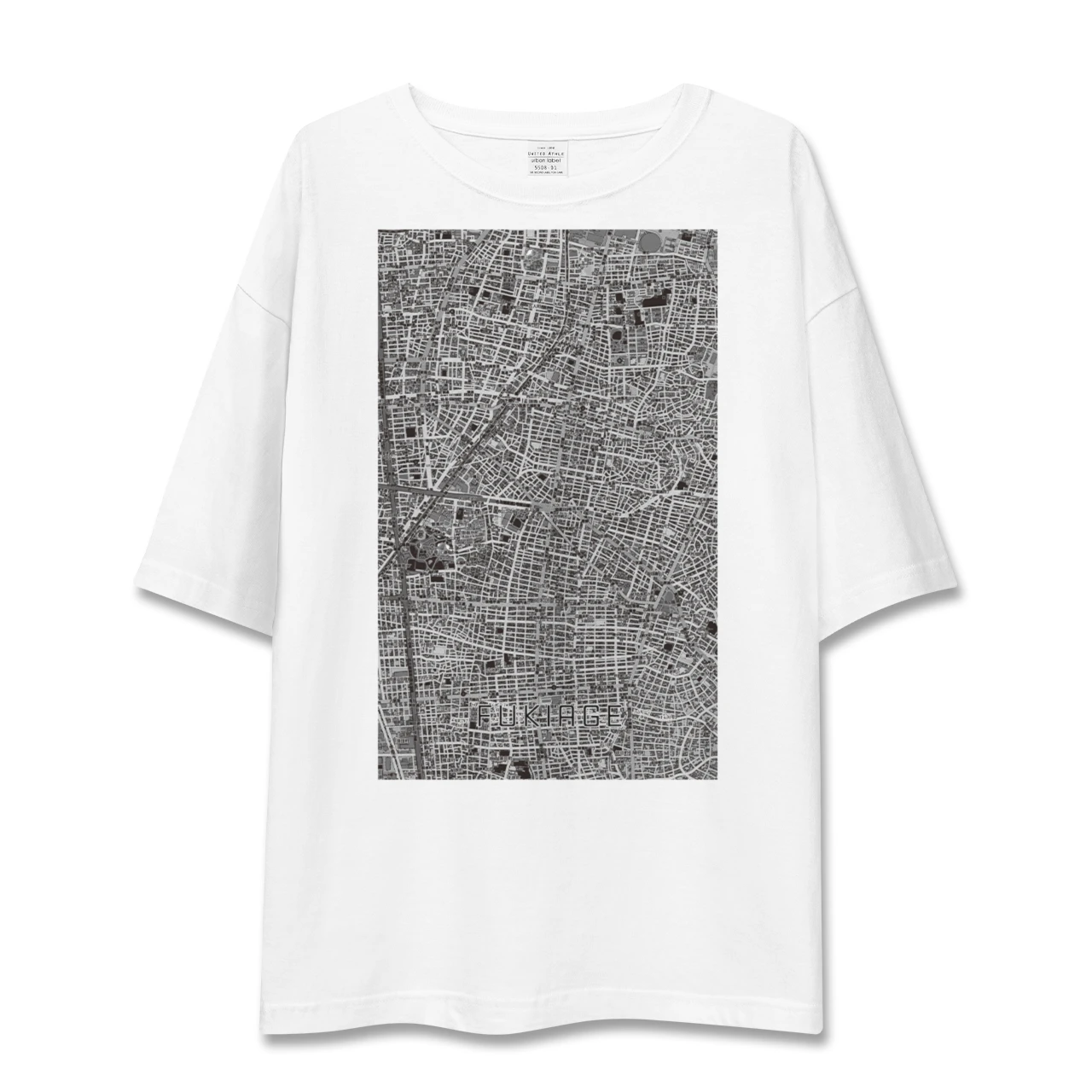【吹上(愛知県)】地図柄ビッグシルエットTシャツ