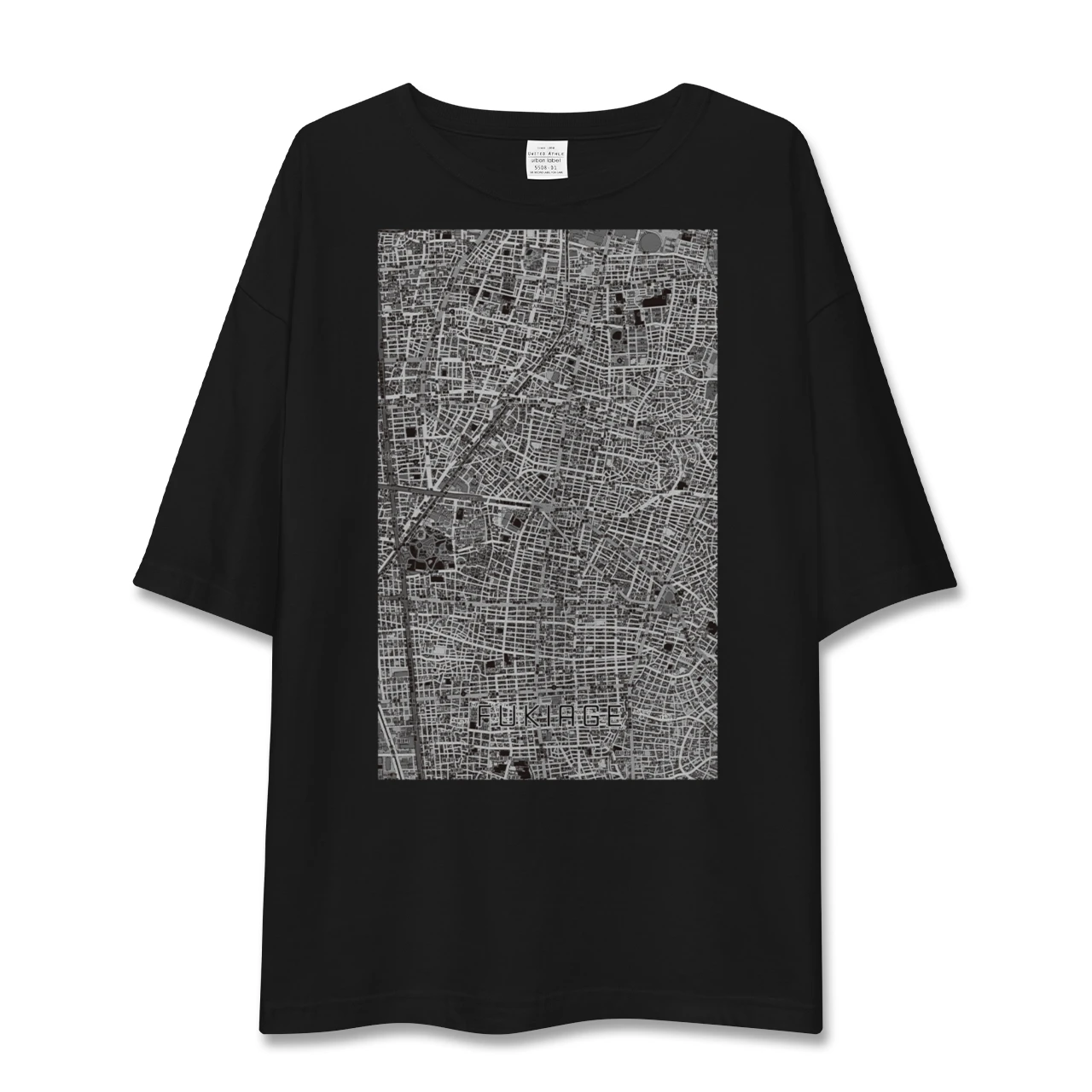 【吹上(愛知県)】地図柄ビッグシルエットTシャツ