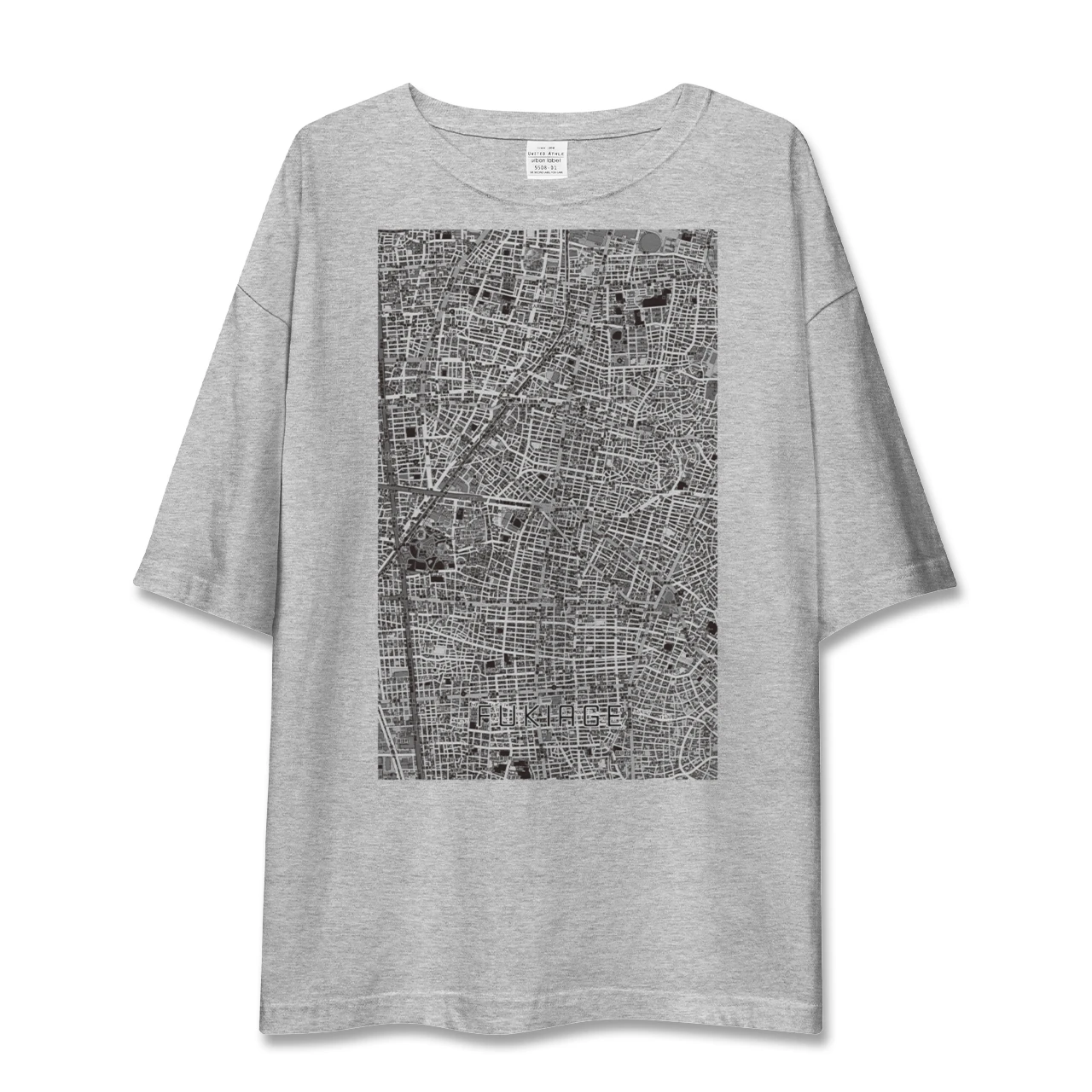 【吹上(愛知県)】地図柄ビッグシルエットTシャツ
