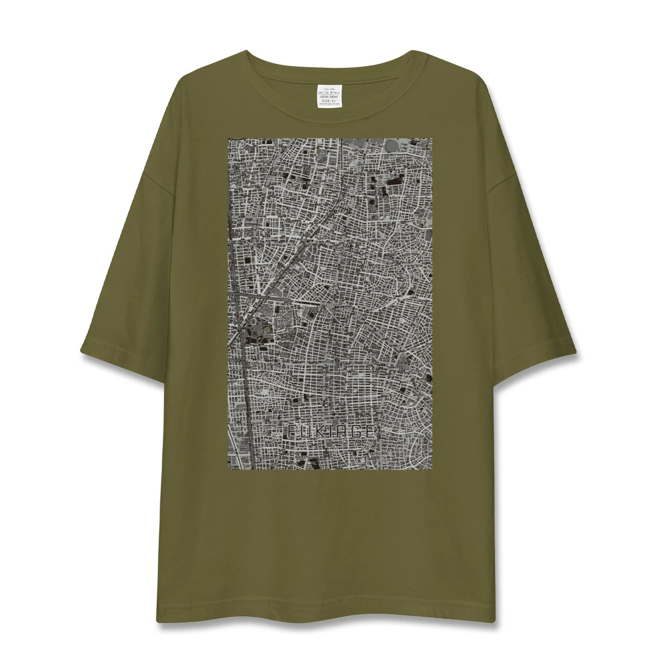 【吹上(愛知県)】地図柄ビッグシルエットTシャツ