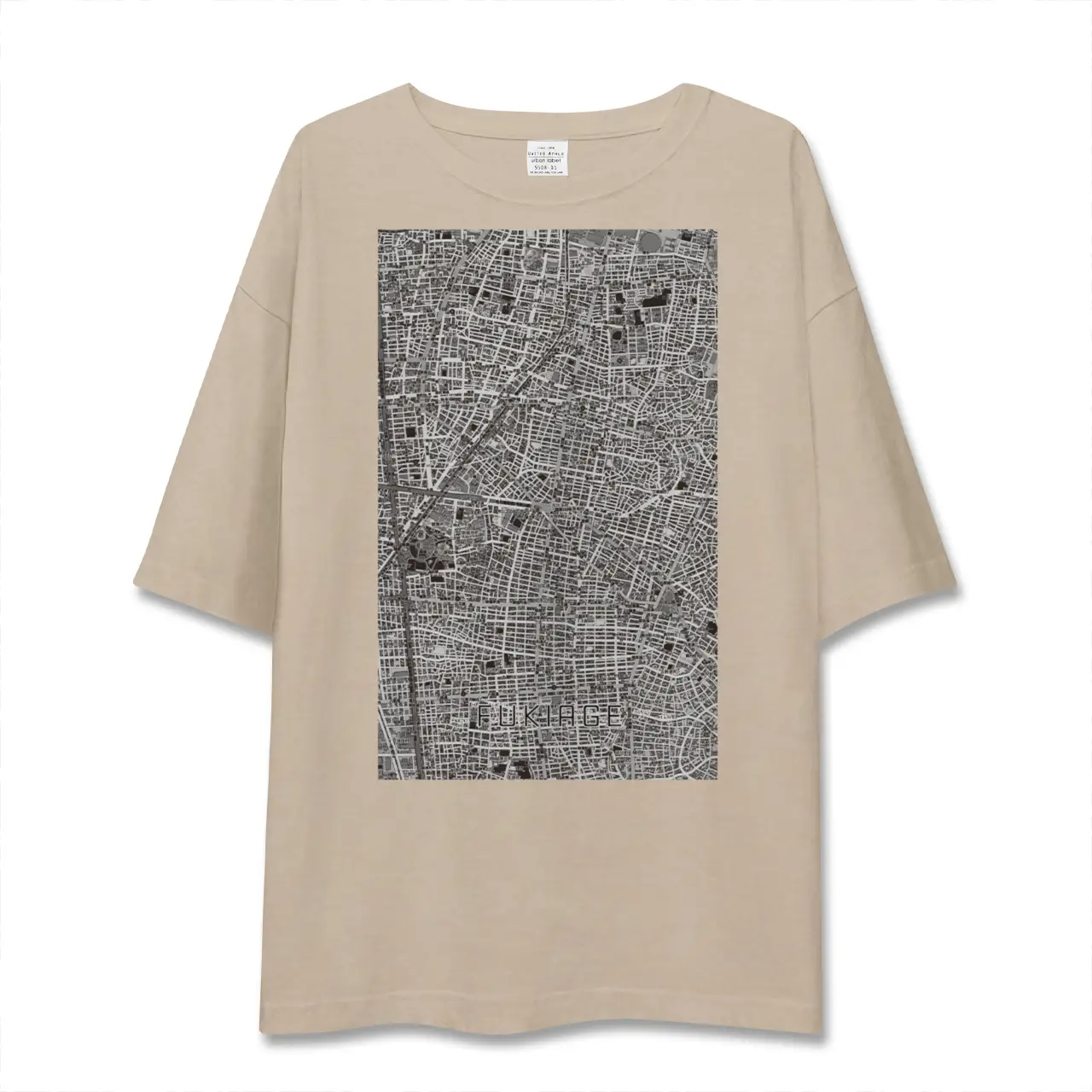【吹上(愛知県)】地図柄ビッグシルエットTシャツ
