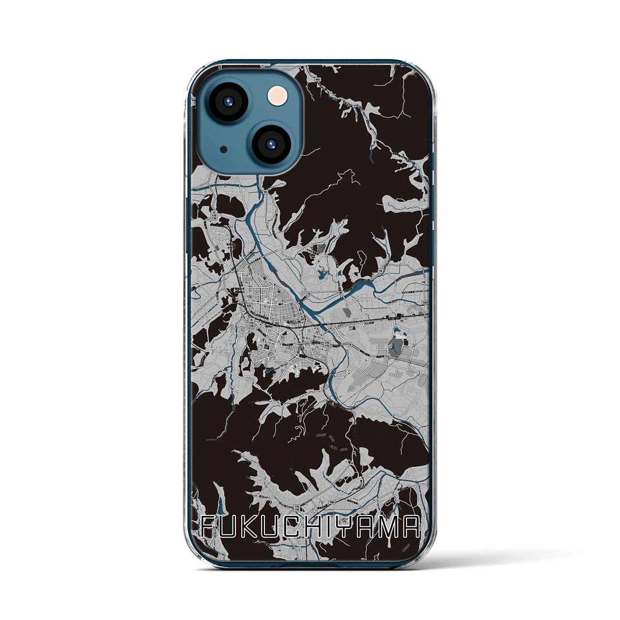 【福知山(京都府)】地図柄iPhoneケース(クリアタイプ)