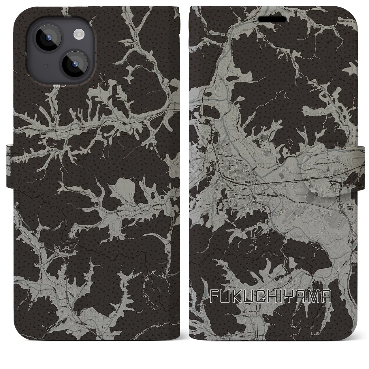 【福知山(京都府)】地図柄iPhoneケース(手帳タイプ)