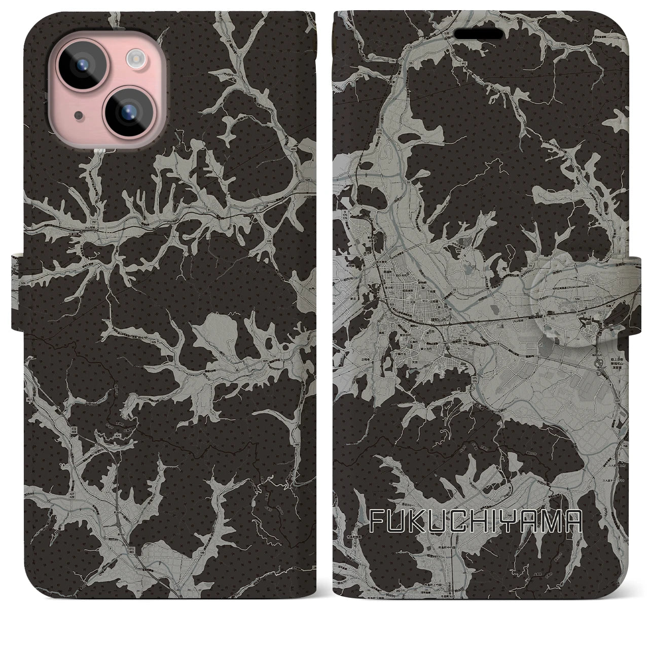 【福知山(京都府)】地図柄iPhoneケース(手帳タイプ)
