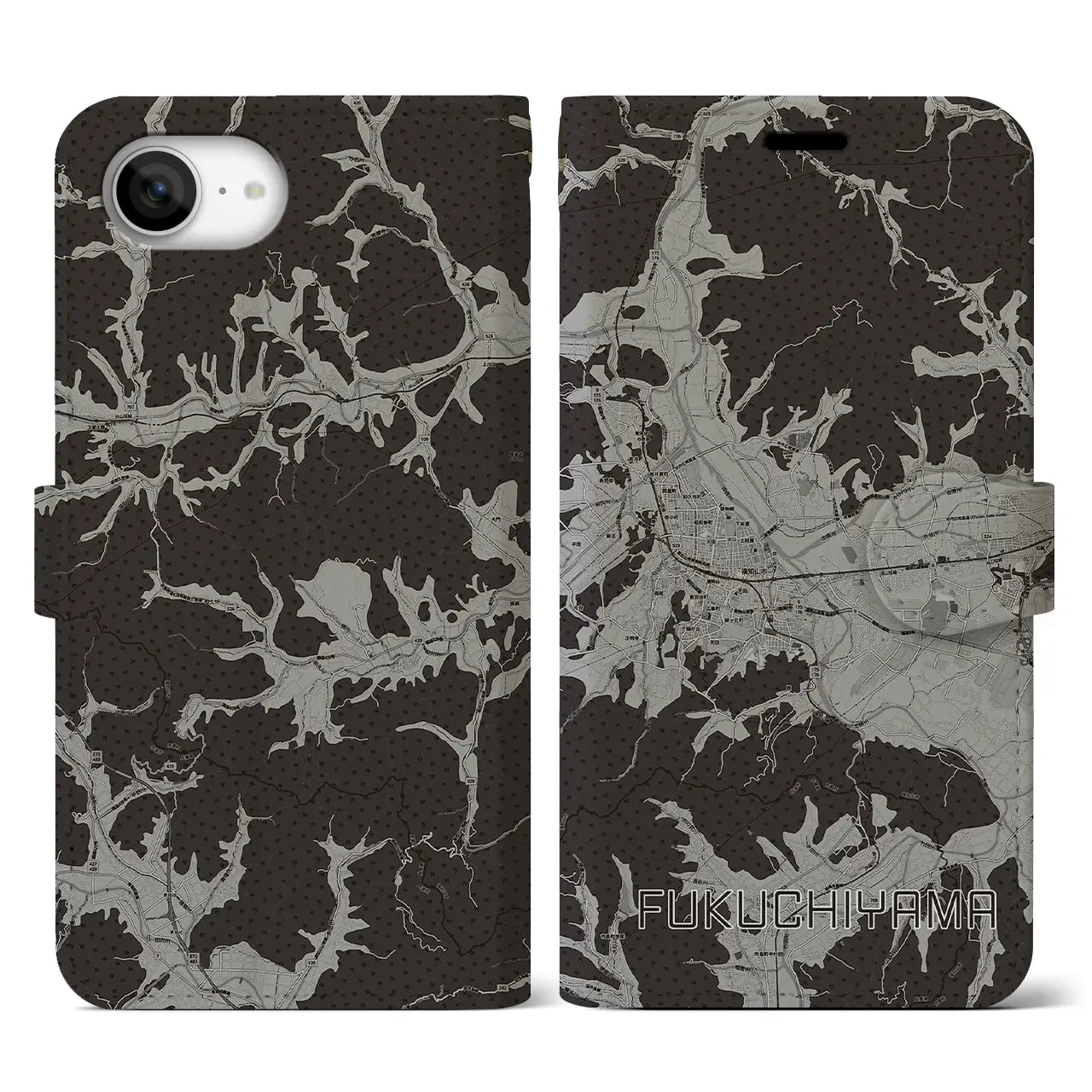 【福知山(京都府)】地図柄iPhoneケース(手帳タイプ)