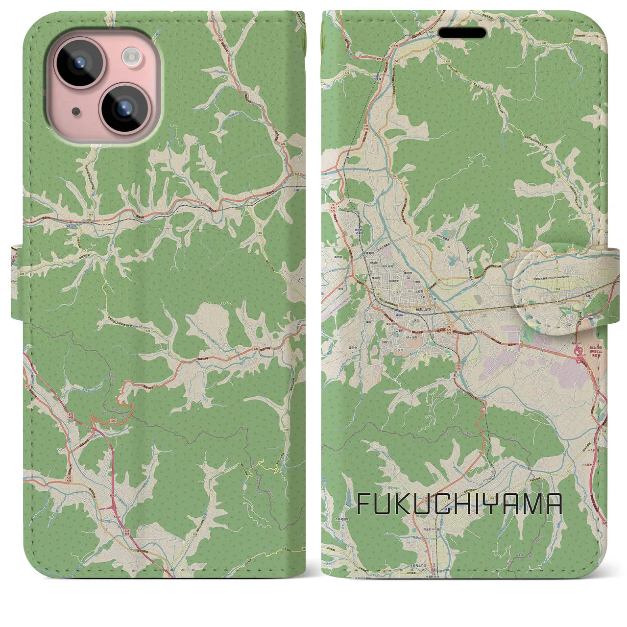 【福知山(京都府)】地図柄iPhoneケース(手帳タイプ)