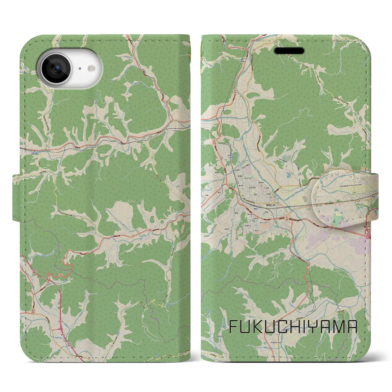 【福知山(京都府)】地図柄iPhoneケース(手帳タイプ)