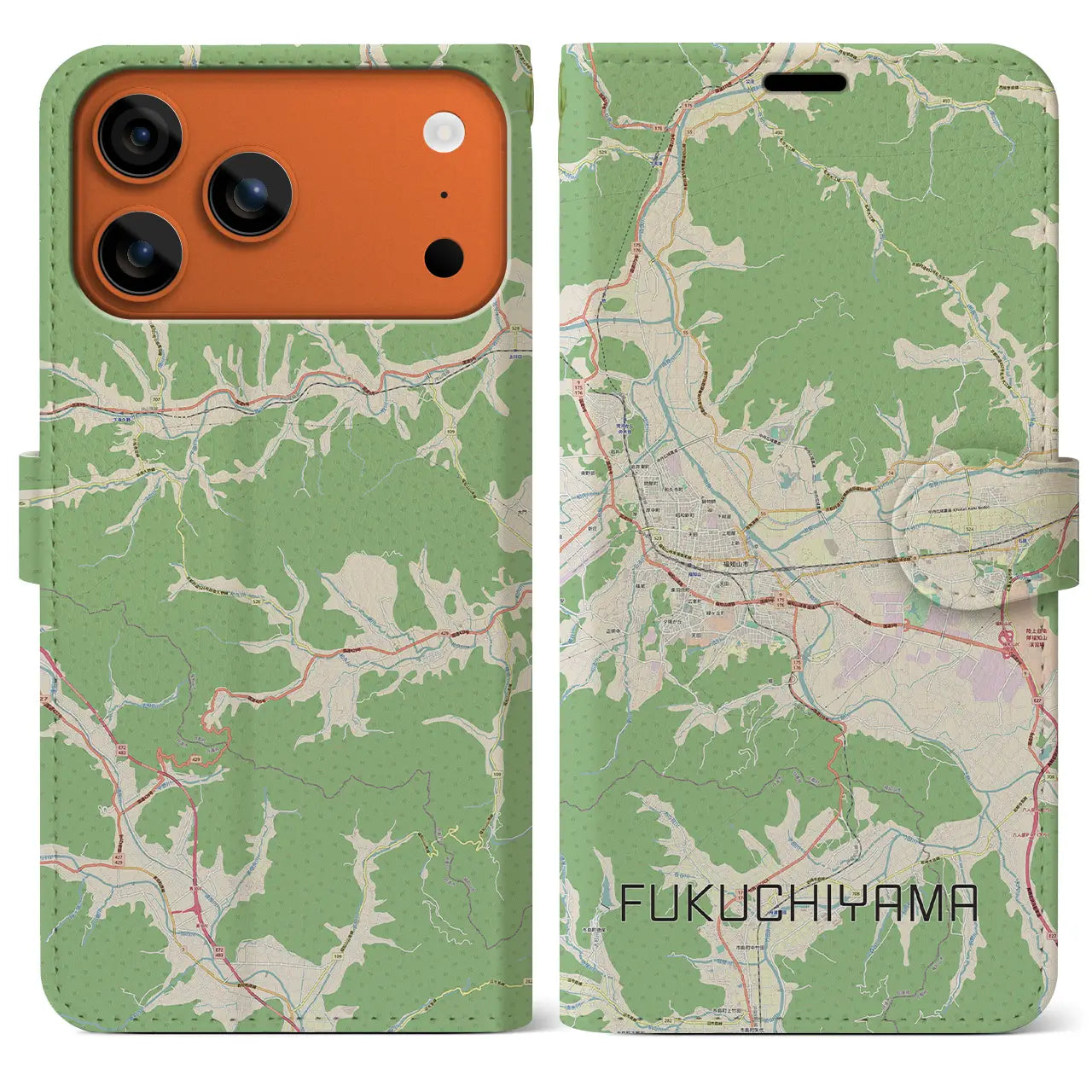 【福知山(京都府)】地図柄iPhoneケース(手帳タイプ)