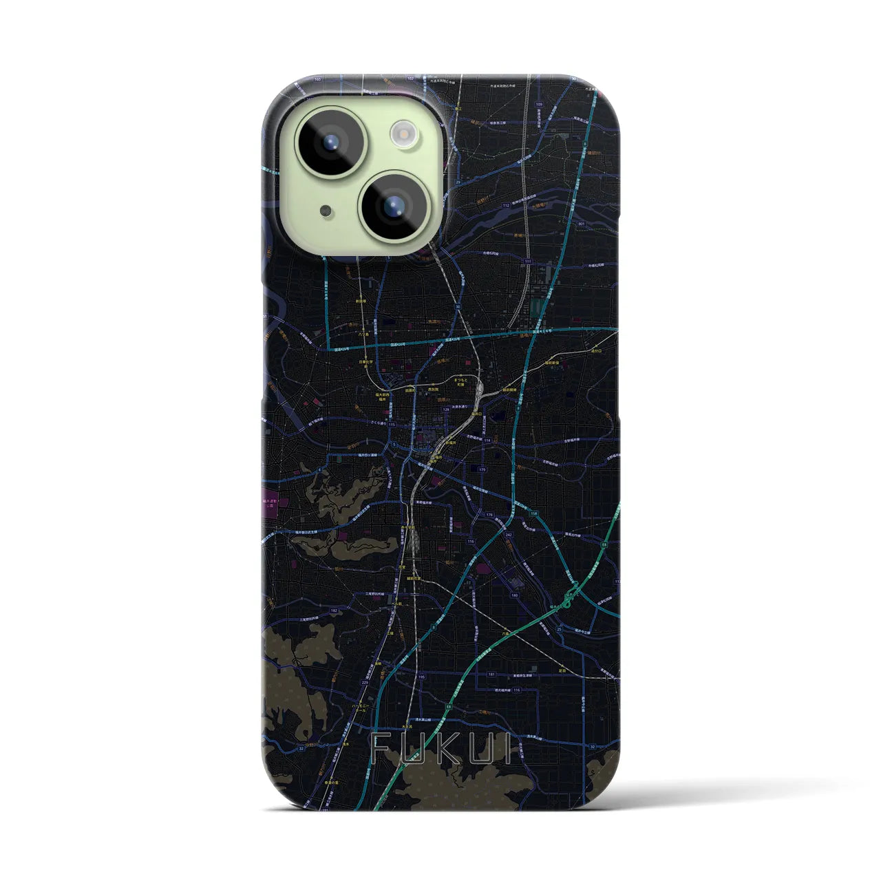 【福井(福井県)】地図柄iPhoneケース(バックカバータイプ)