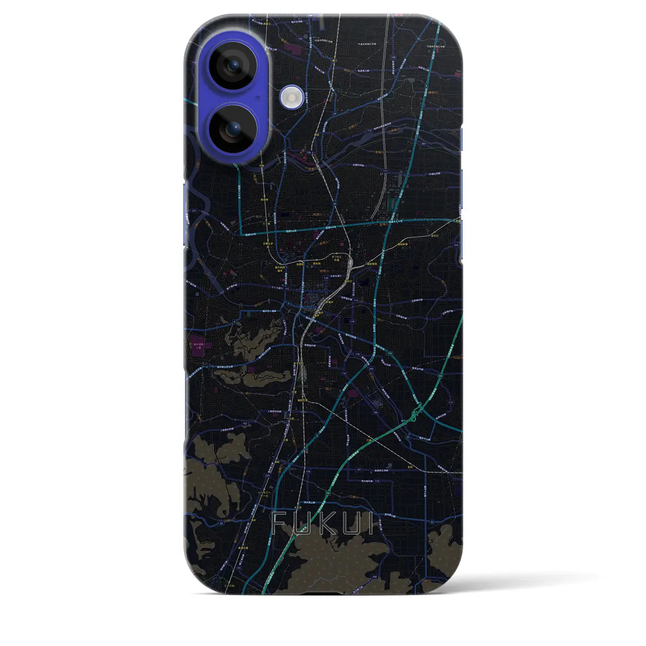 【福井(福井県)】地図柄iPhoneケース(バックカバータイプ)