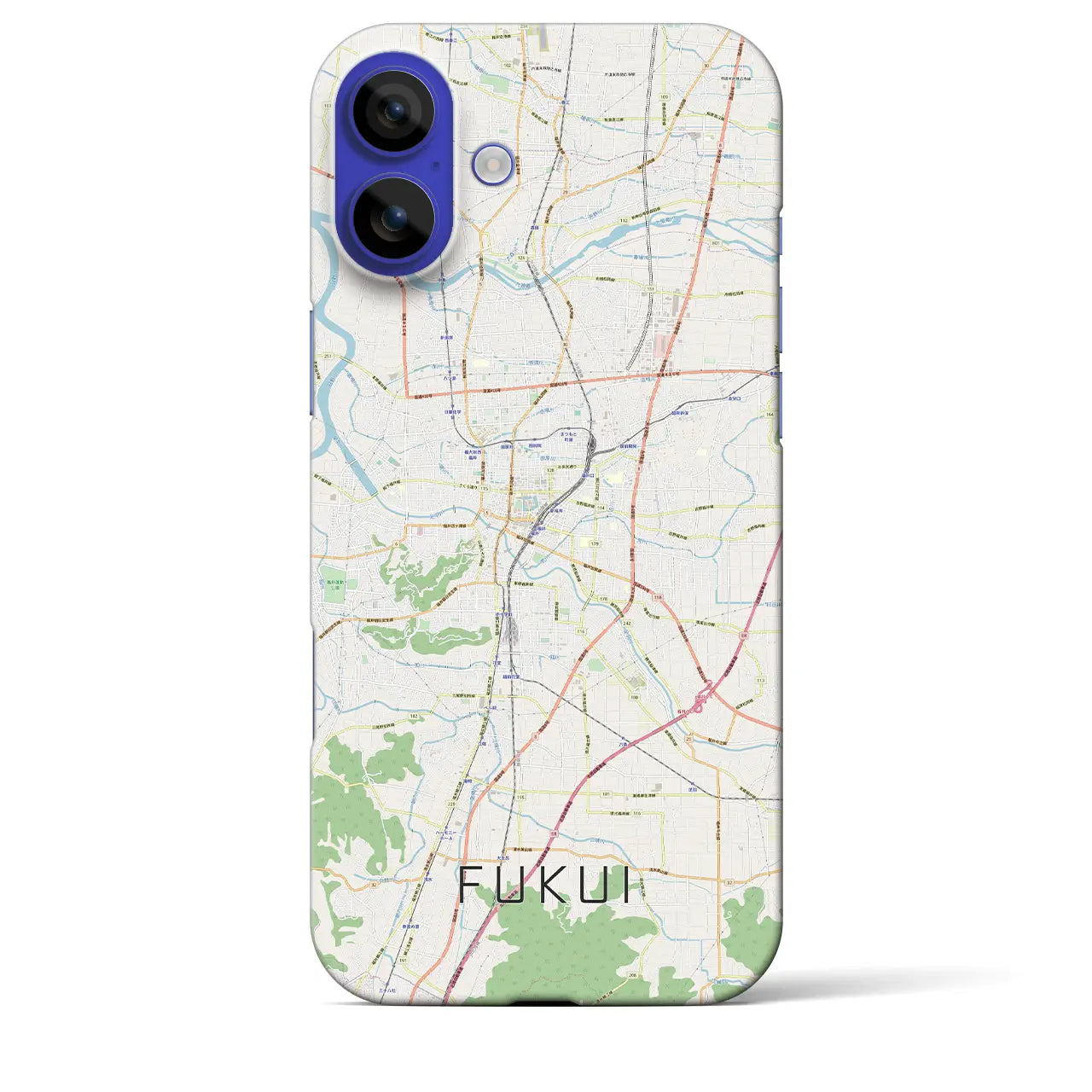 【福井(福井県)】地図柄iPhoneケース(バックカバータイプ)ブラック・iPhone 16 Pro Max 用