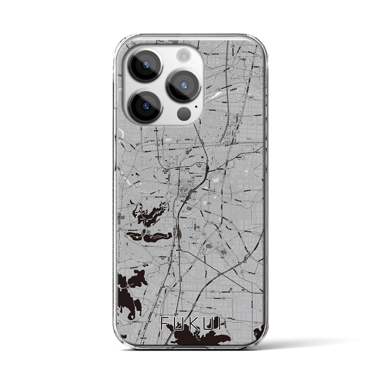 【福井(福井県)】地図柄iPhoneケース(クリアタイプ)