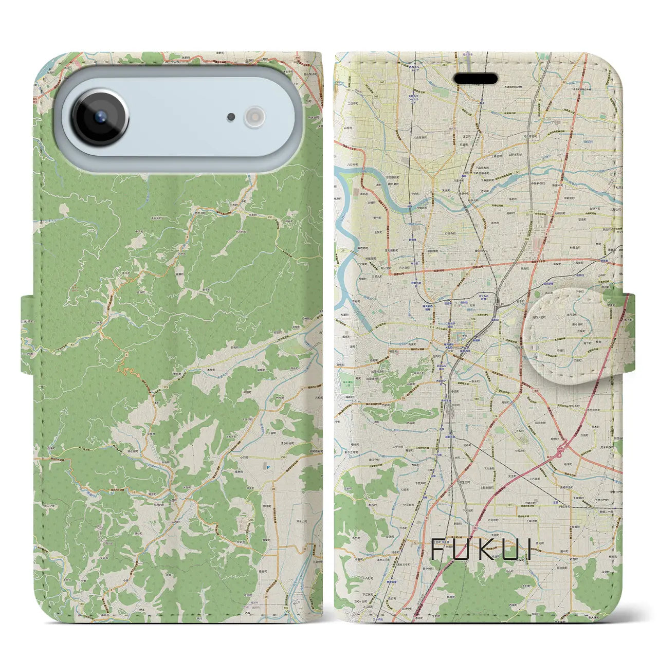 【福井(福井県)】地図柄iPhoneケース(手帳タイプ)