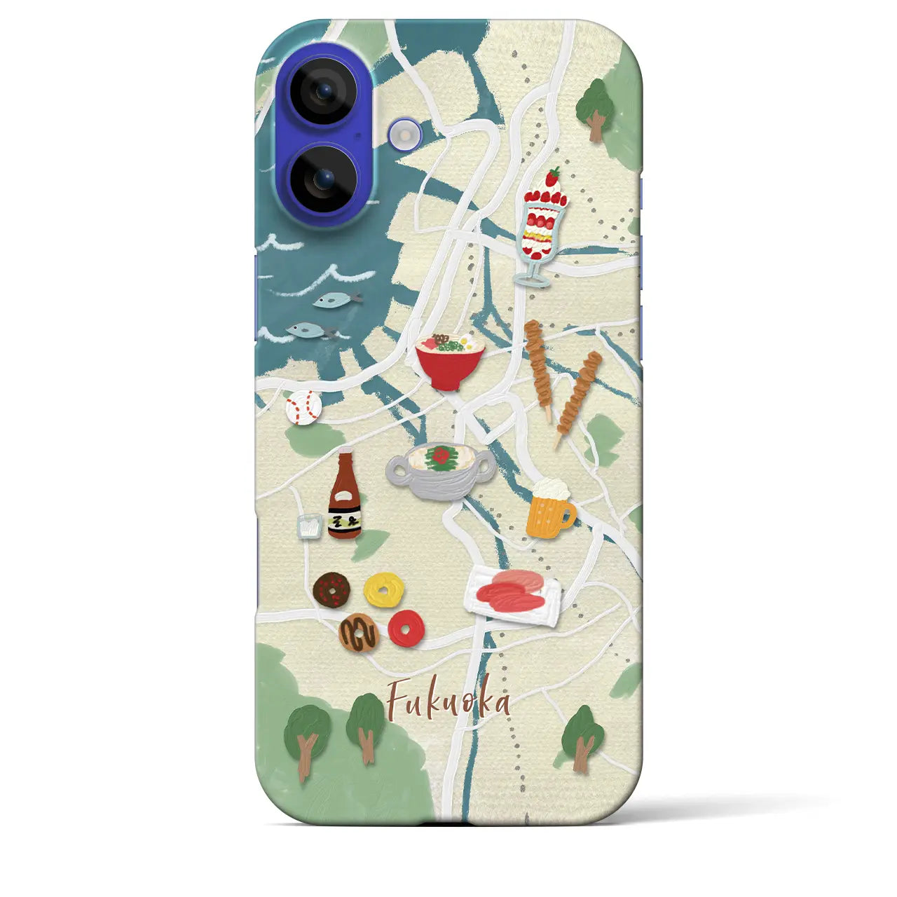 【福岡(Walk & Eat)】Walk & Eat iPhoneケース(バックカバータイプ)ライトブルー・iPhone 16 Pro Max 用