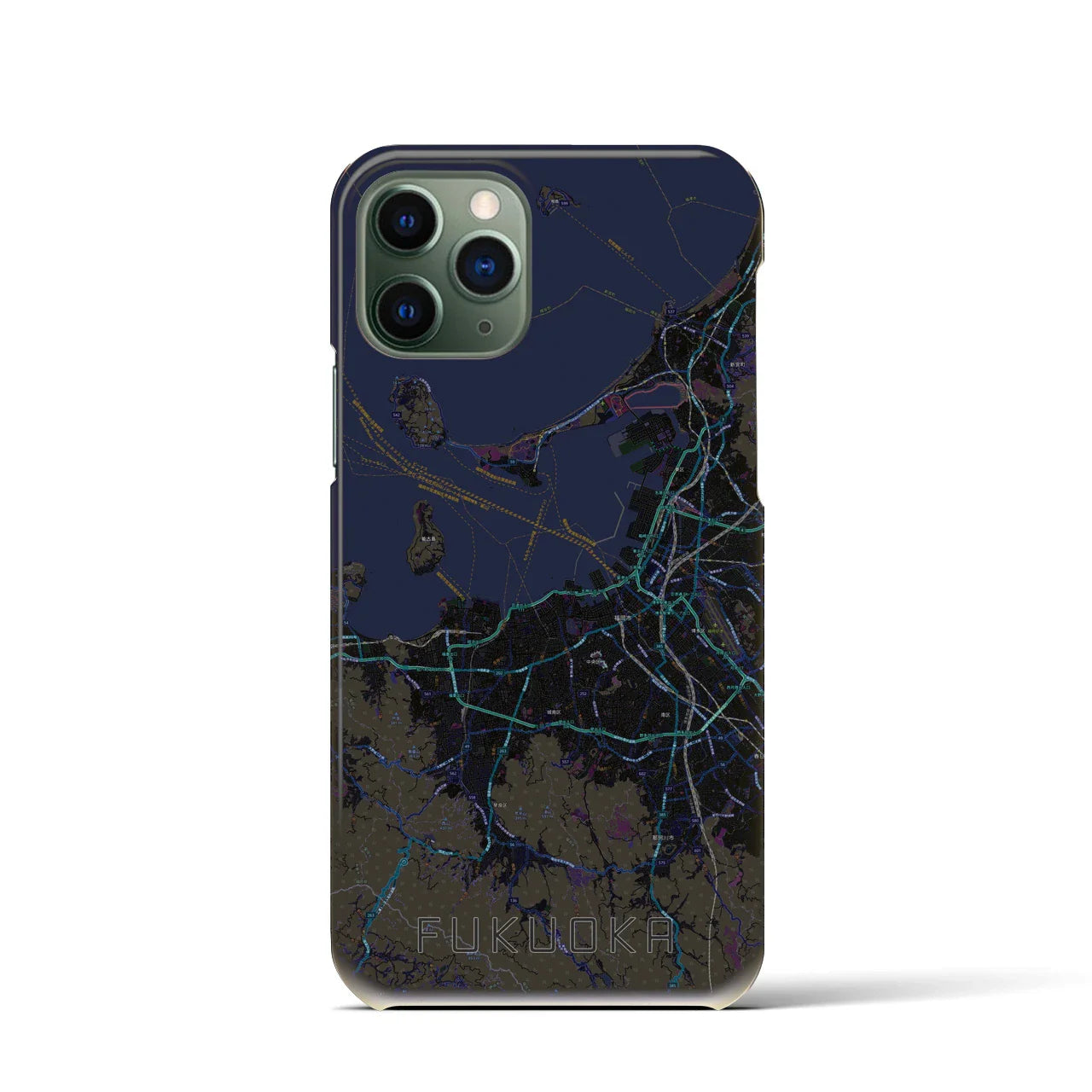 【福岡(福岡県)】地図柄iPhoneケース(バックカバータイプ)