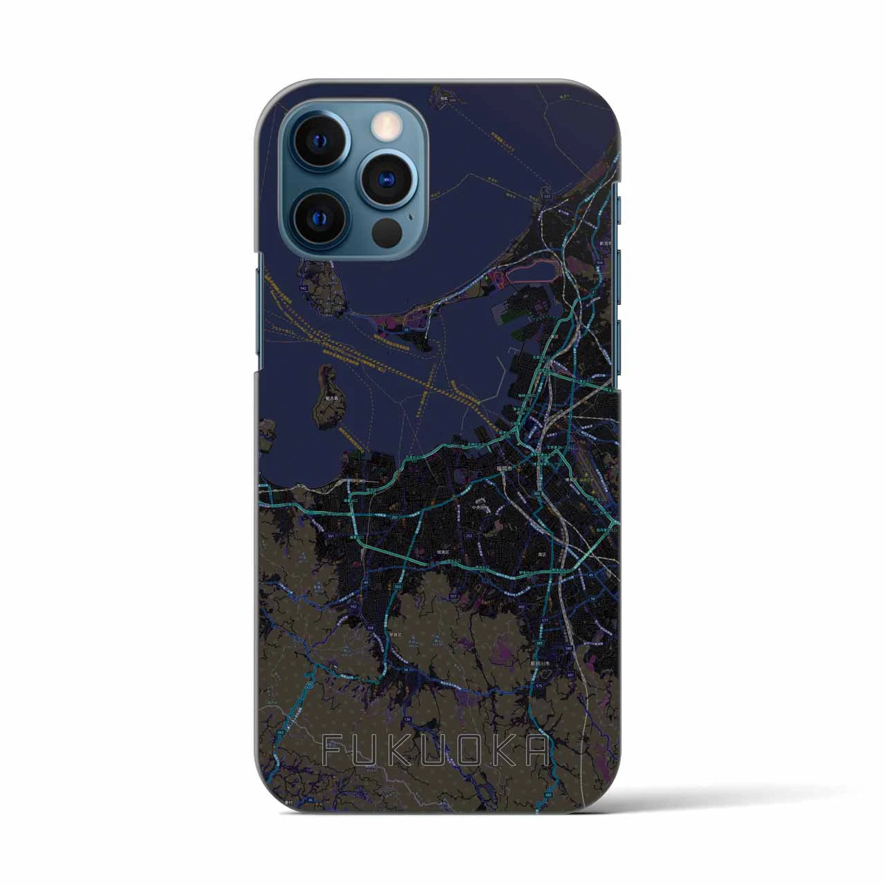 【福岡(福岡県)】地図柄iPhoneケース(バックカバータイプ)