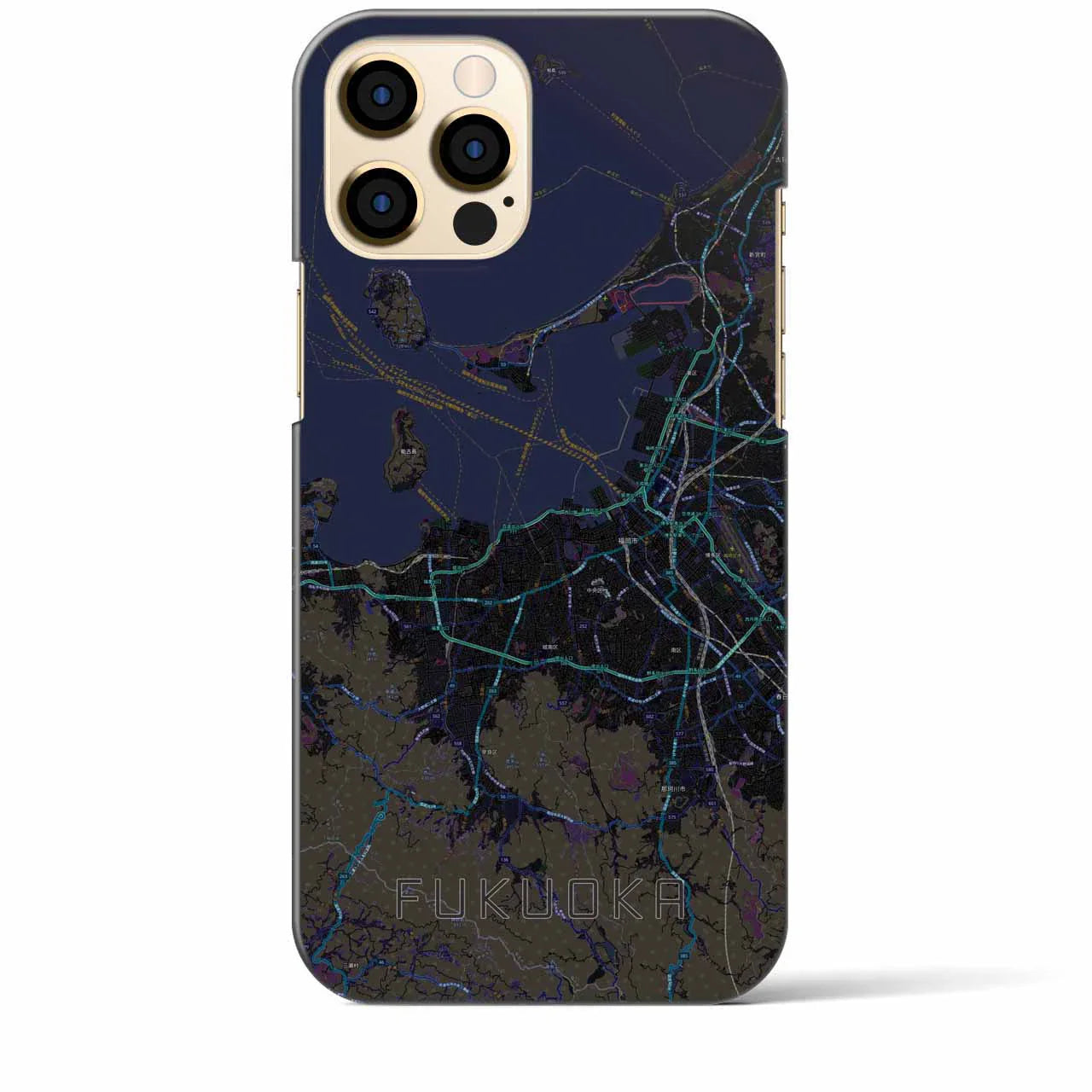 【福岡(福岡県)】地図柄iPhoneケース(バックカバータイプ)