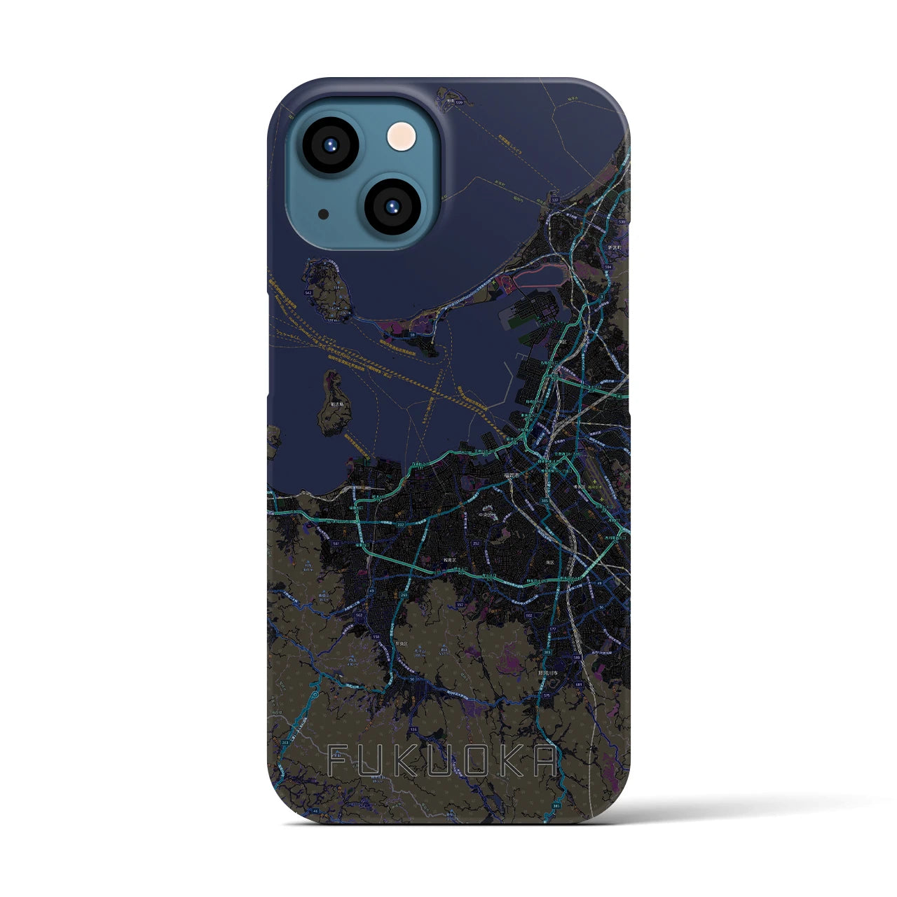 【福岡(福岡県)】地図柄iPhoneケース(バックカバータイプ)