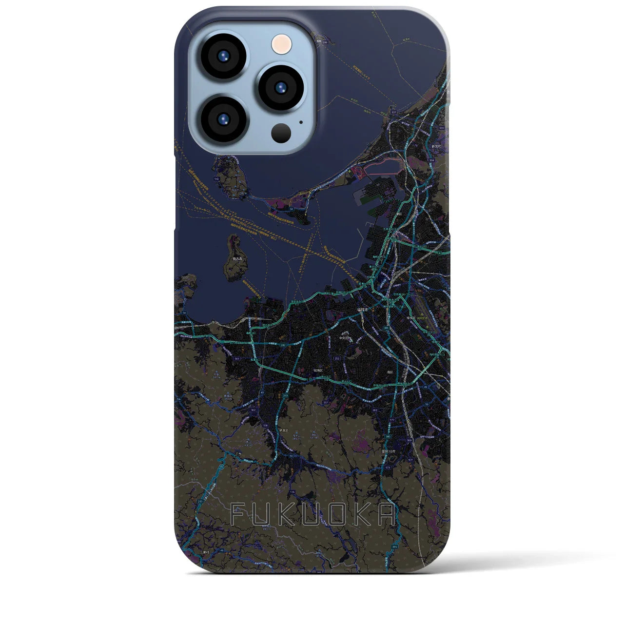 【福岡(福岡県)】地図柄iPhoneケース(バックカバータイプ)