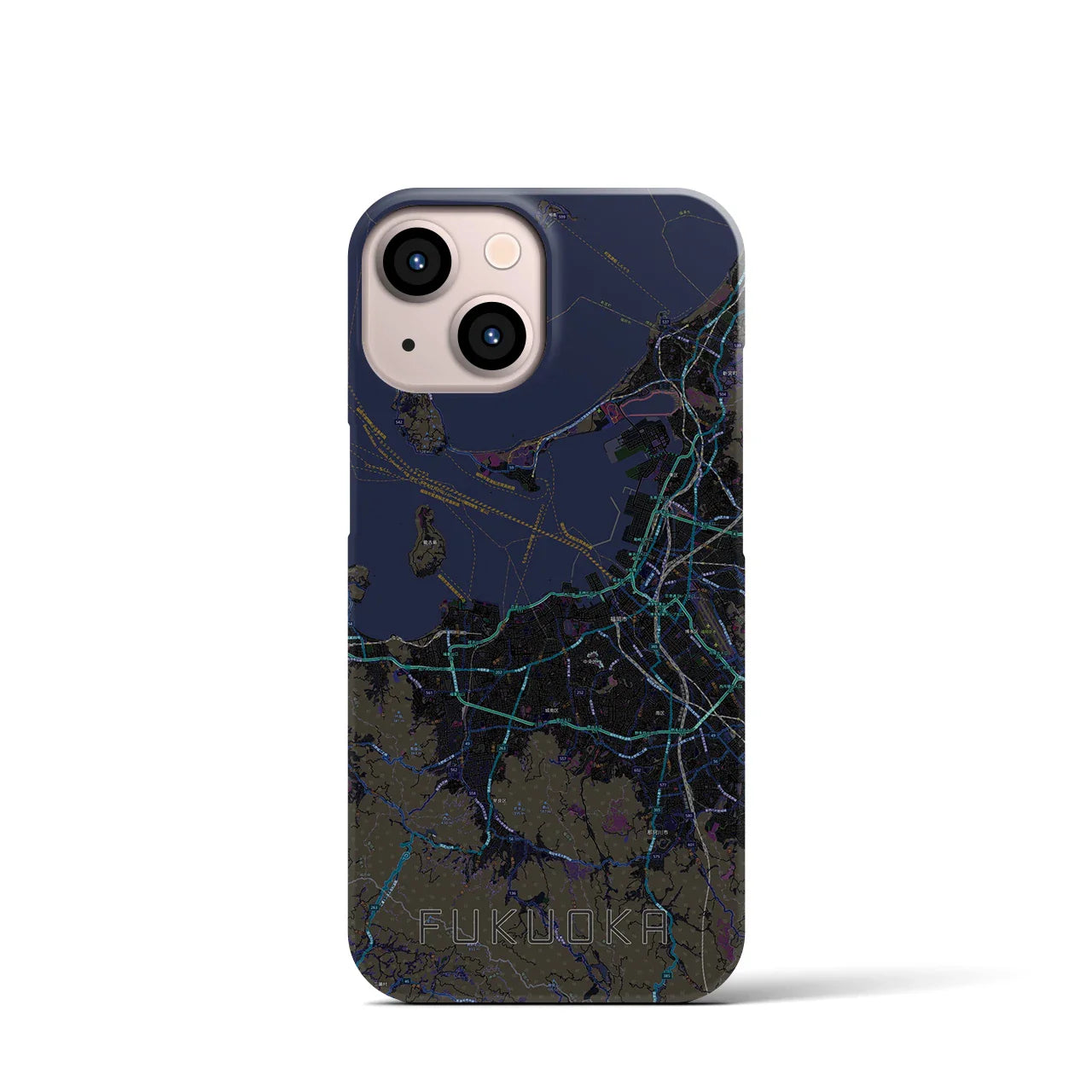 【福岡(福岡県)】地図柄iPhoneケース(バックカバータイプ)