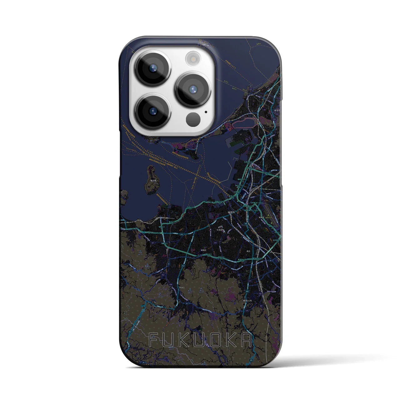 【福岡(福岡県)】地図柄iPhoneケース(バックカバータイプ)