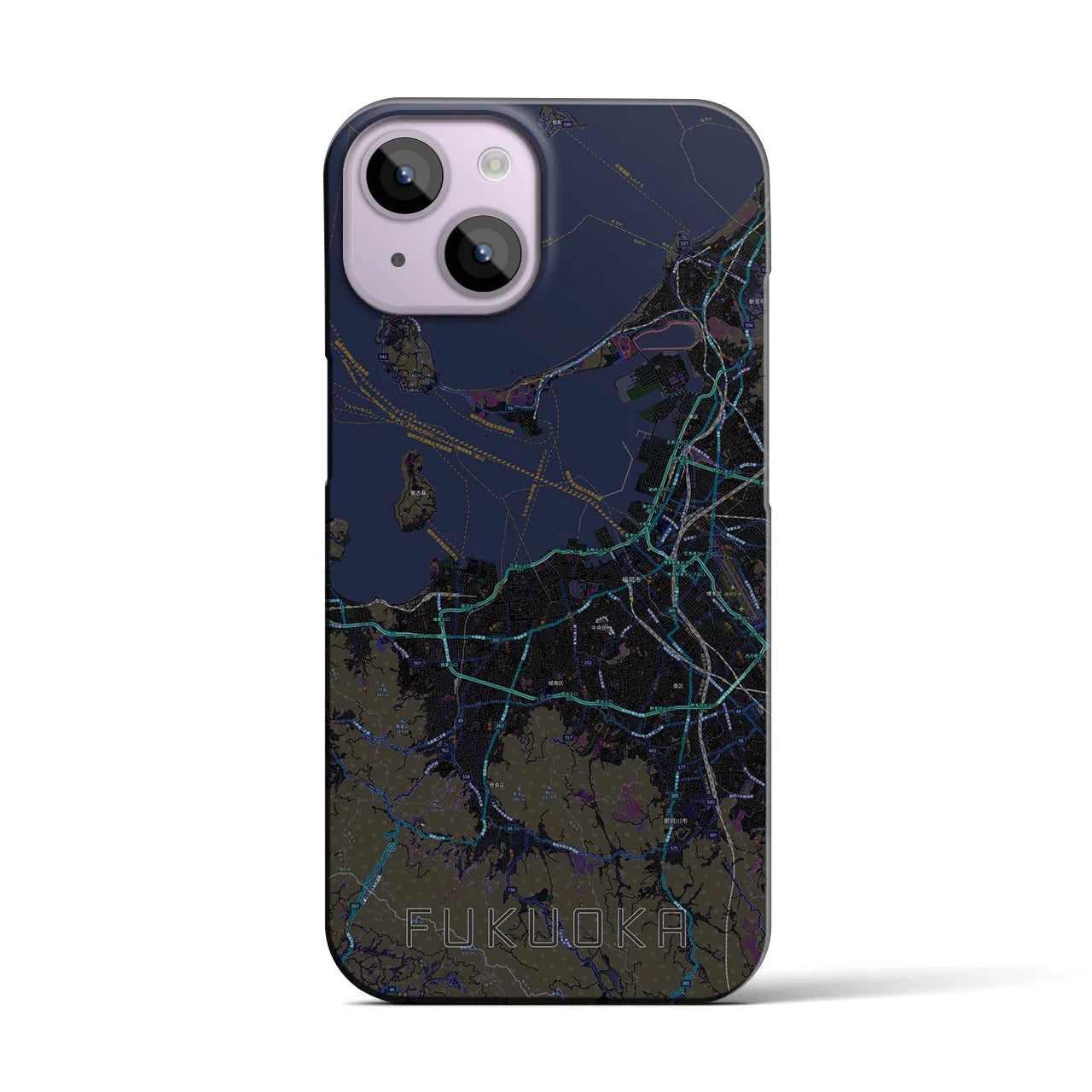 【福岡(福岡県)】地図柄iPhoneケース(バックカバータイプ)