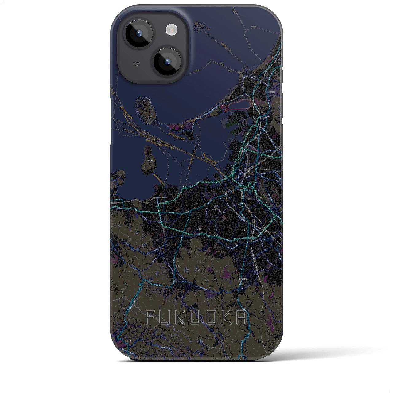 【福岡(福岡県)】地図柄iPhoneケース(バックカバータイプ)