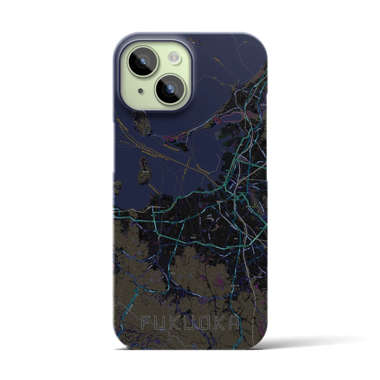 【福岡(福岡県)】地図柄iPhoneケース(バックカバータイプ)
