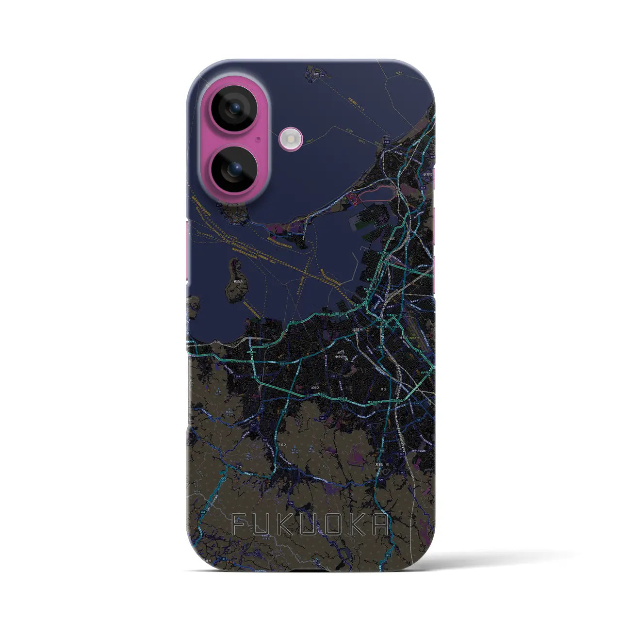 【福岡(福岡県)】地図柄iPhoneケース(バックカバータイプ)