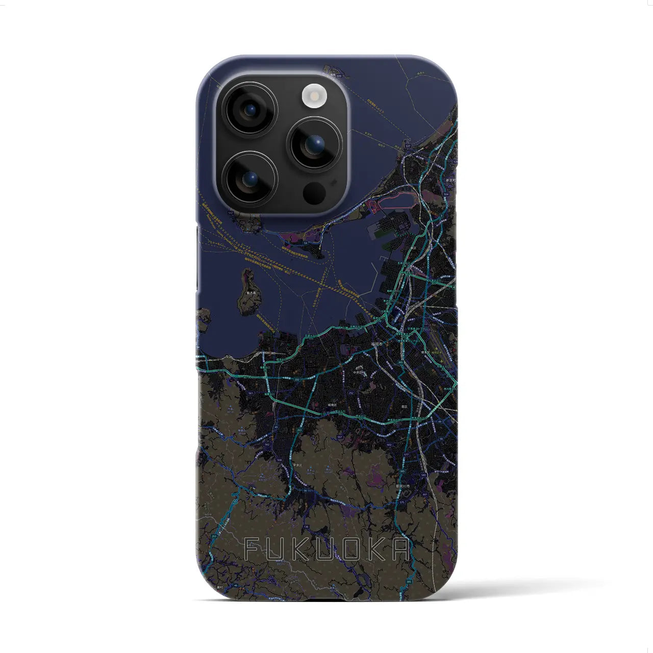 【福岡(福岡県)】地図柄iPhoneケース(バックカバータイプ)