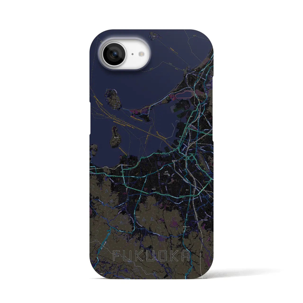 【福岡(福岡県)】地図柄iPhoneケース(バックカバータイプ)