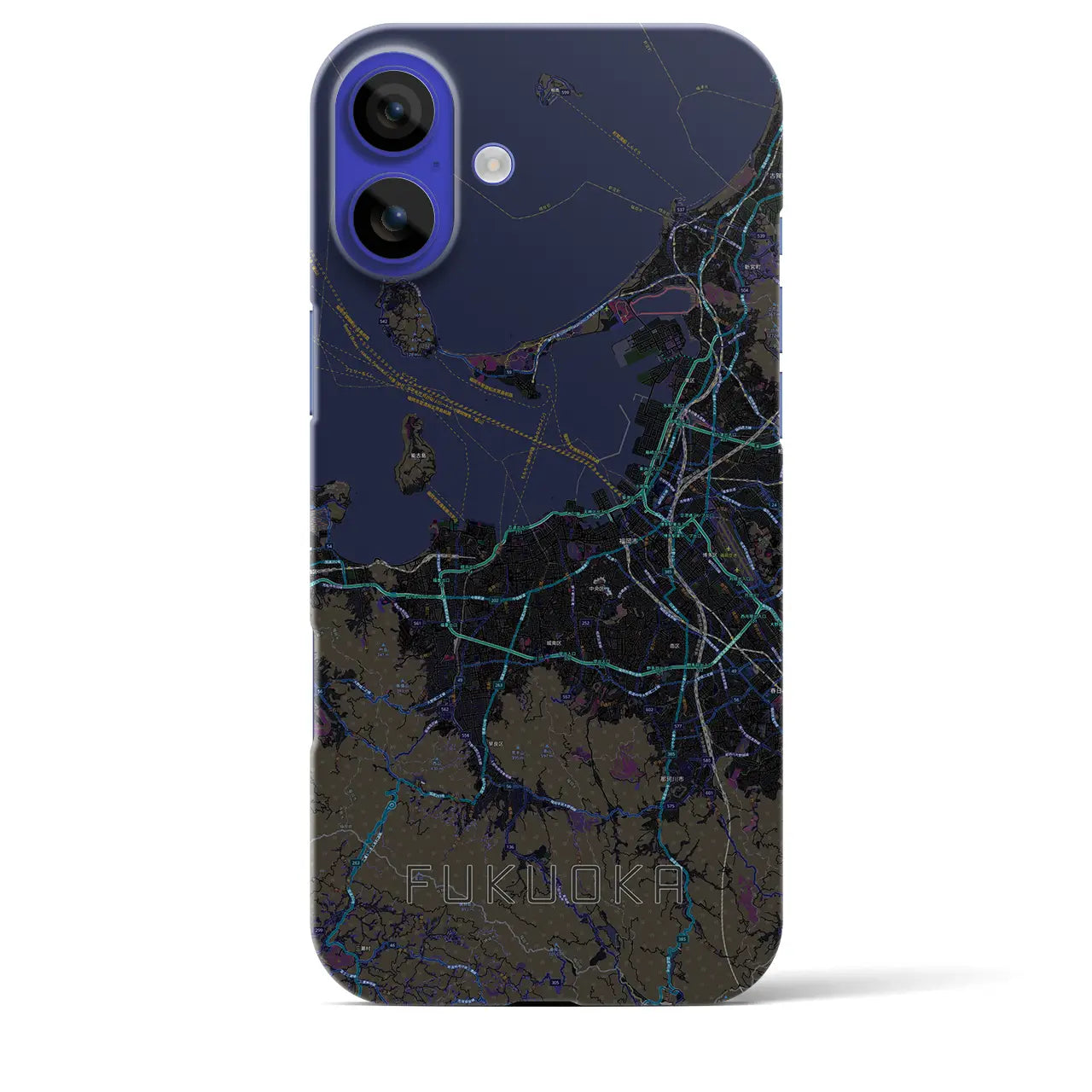 【福岡(福岡県)】地図柄iPhoneケース(バックカバータイプ)
