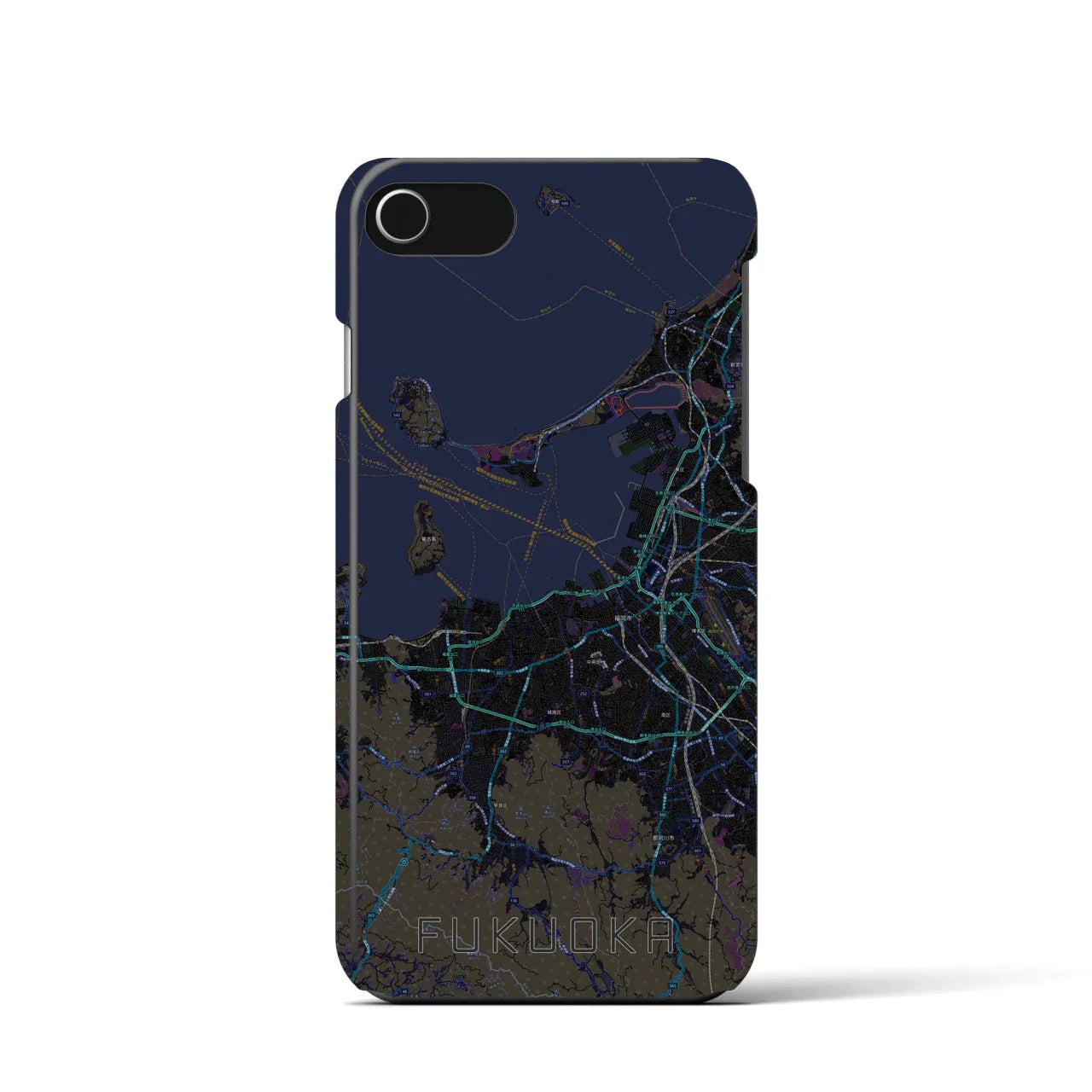 【福岡(福岡県)】地図柄iPhoneケース(バックカバータイプ)