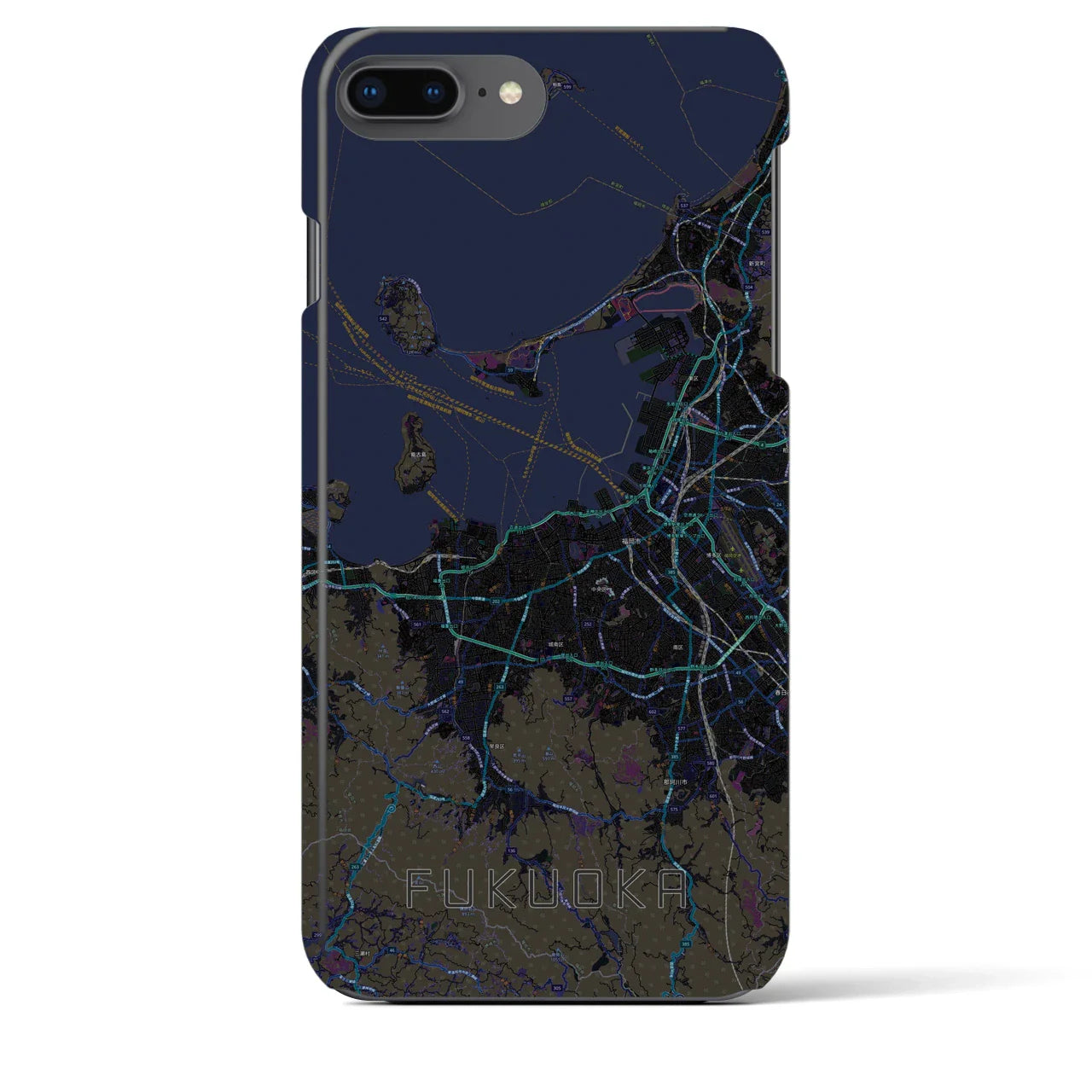【福岡(福岡県)】地図柄iPhoneケース(バックカバータイプ)
