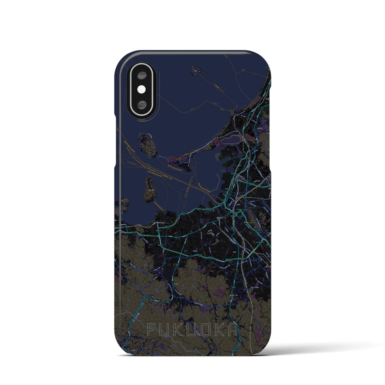 【福岡(福岡県)】地図柄iPhoneケース(バックカバータイプ)