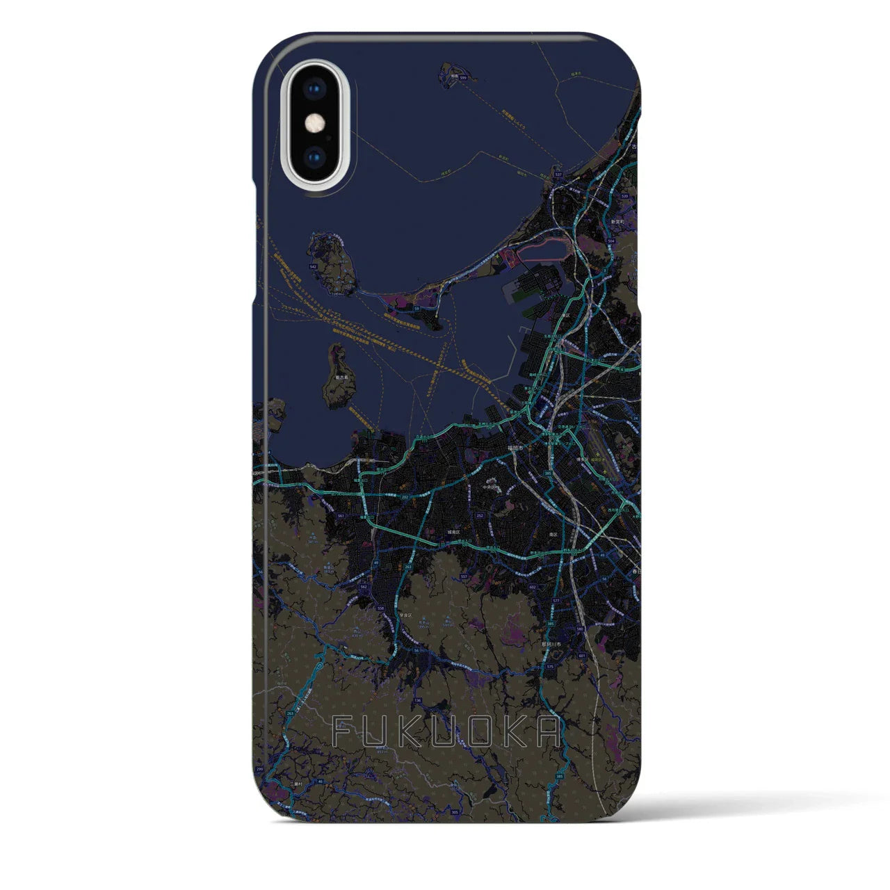 【福岡(福岡県)】地図柄iPhoneケース(バックカバータイプ)