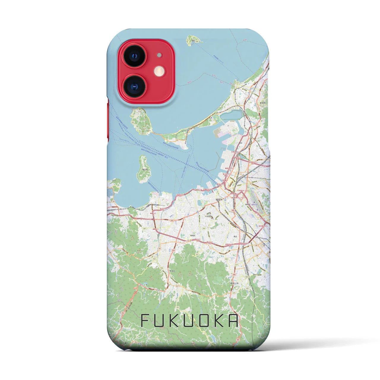 【福岡(福岡県)】地図柄iPhoneケース(バックカバータイプ)