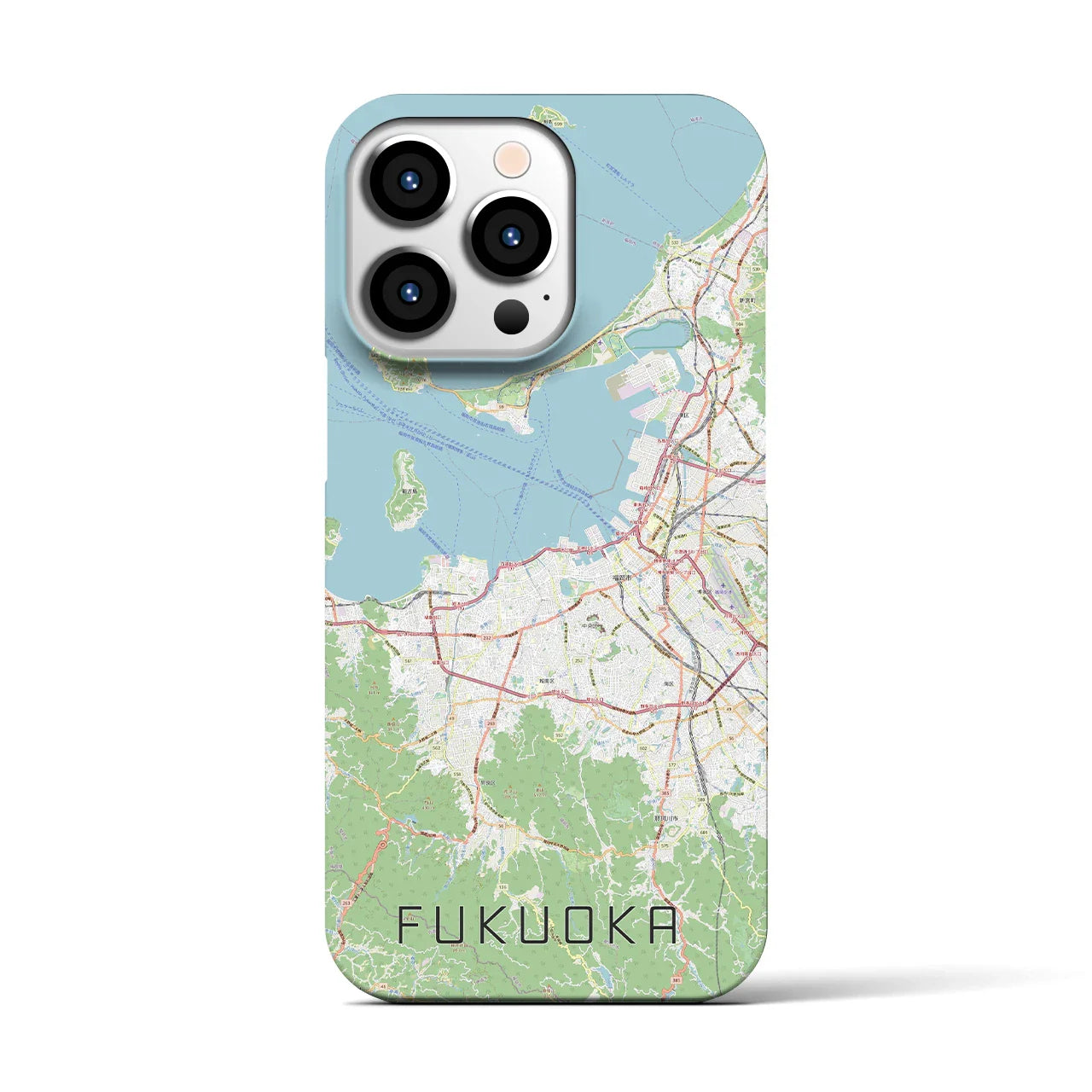 【福岡(福岡県)】地図柄iPhoneケース(バックカバータイプ)