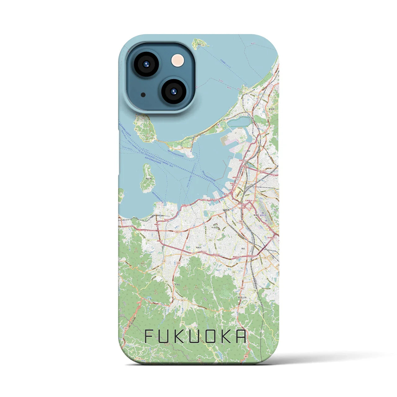 【福岡(福岡県)】地図柄iPhoneケース(バックカバータイプ)