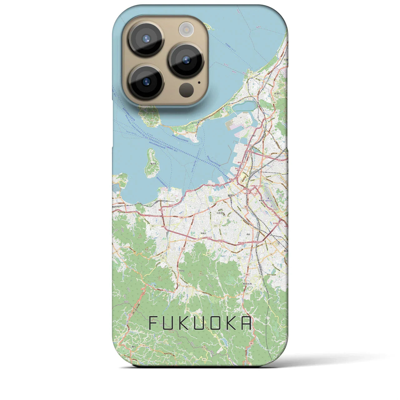 【福岡(福岡県)】地図柄iPhoneケース(バックカバータイプ)