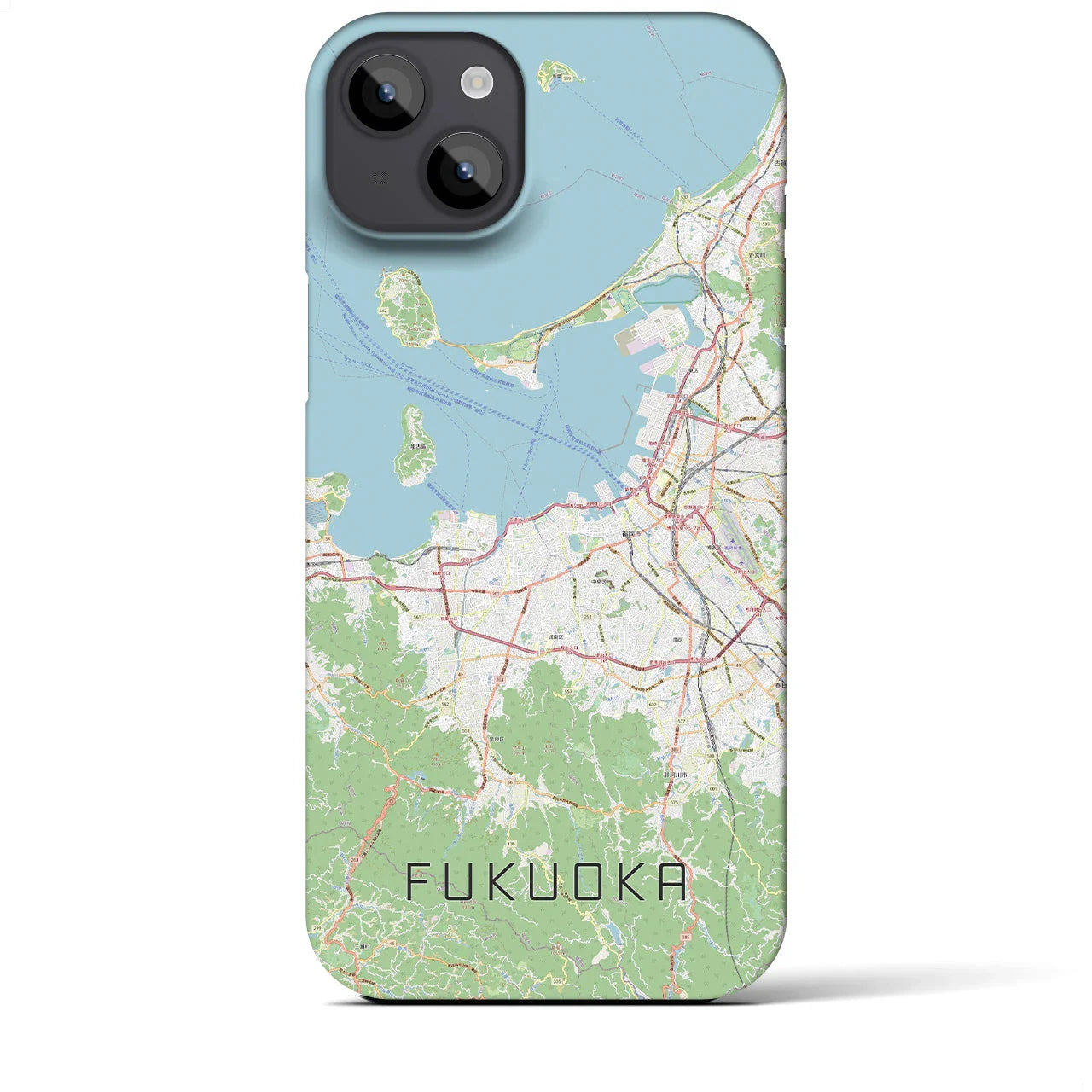 【福岡(福岡県)】地図柄iPhoneケース(バックカバータイプ)