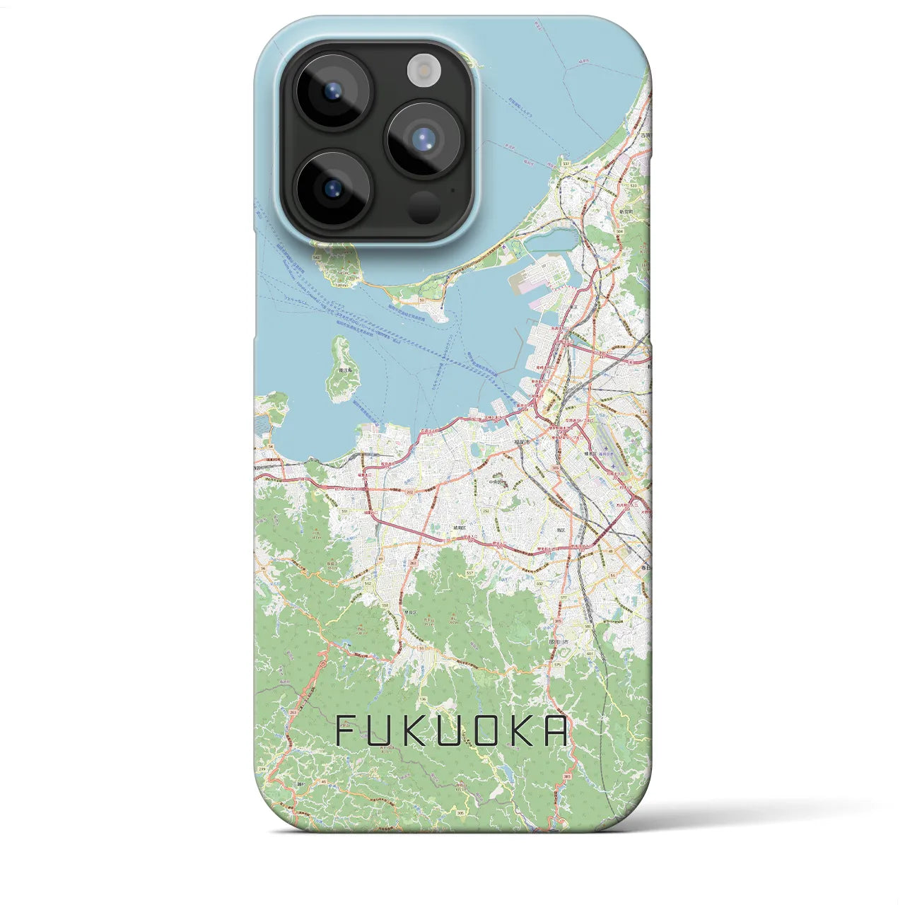 【福岡(福岡県)】地図柄iPhoneケース(バックカバータイプ)