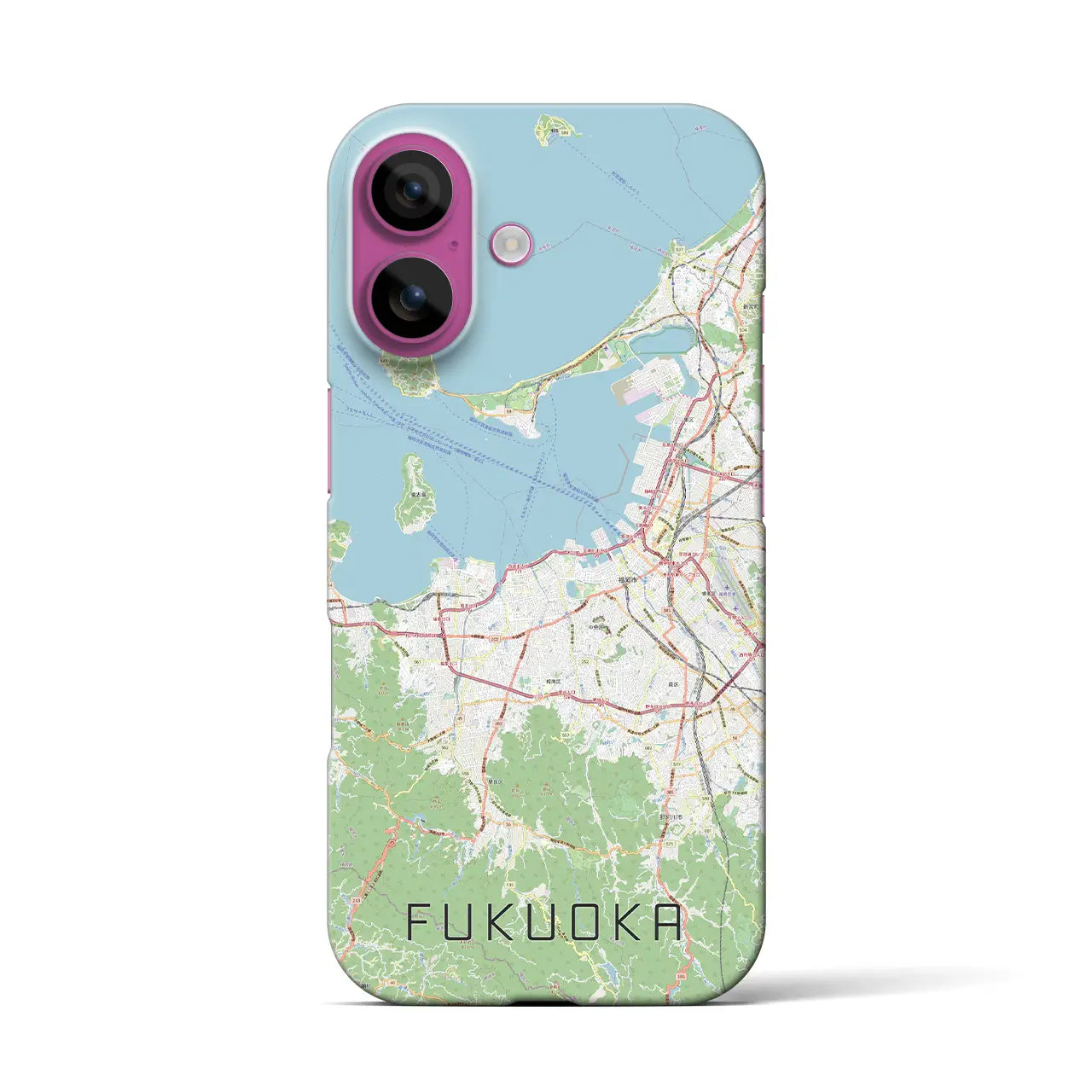 【福岡(福岡県)】地図柄iPhoneケース(バックカバータイプ)