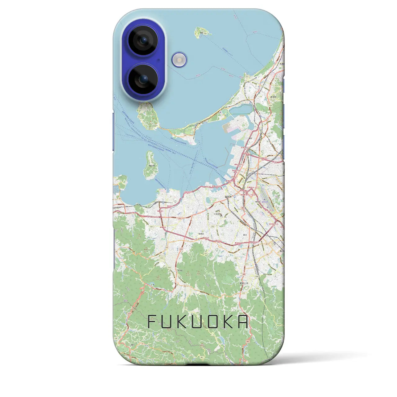 【福岡(福岡県)】地図柄iPhoneケース(バックカバータイプ)ブラック・iPhone 16 Pro Max 用