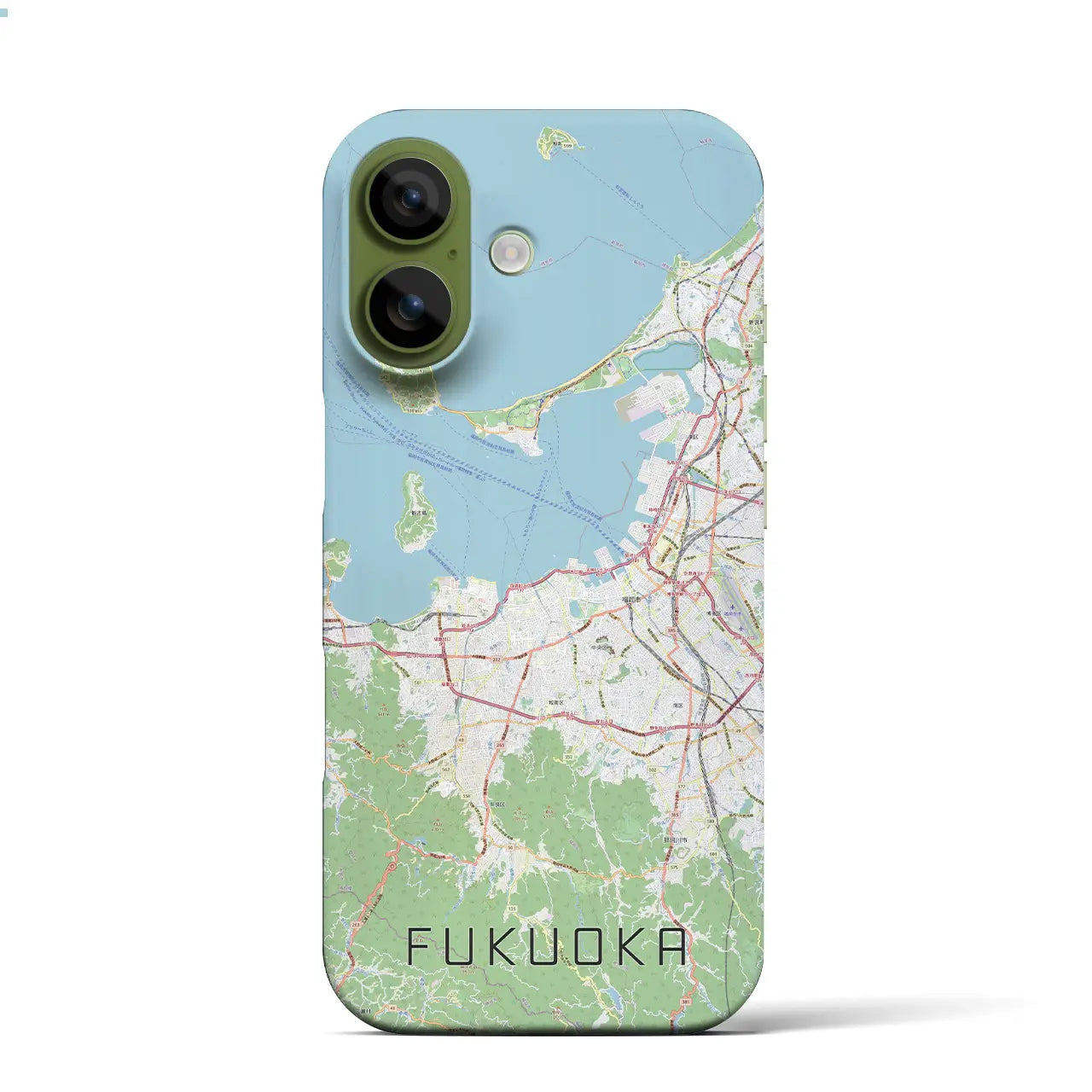 【福岡(福岡県)】地図柄iPhoneケース(バックカバータイプ)ブラック・iPhone 17 Pro Max 用