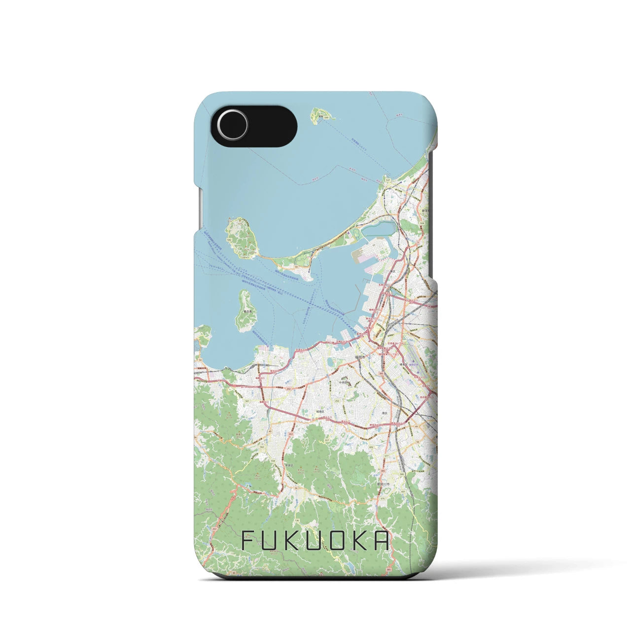 【福岡(福岡県)】地図柄iPhoneケース(バックカバータイプ)