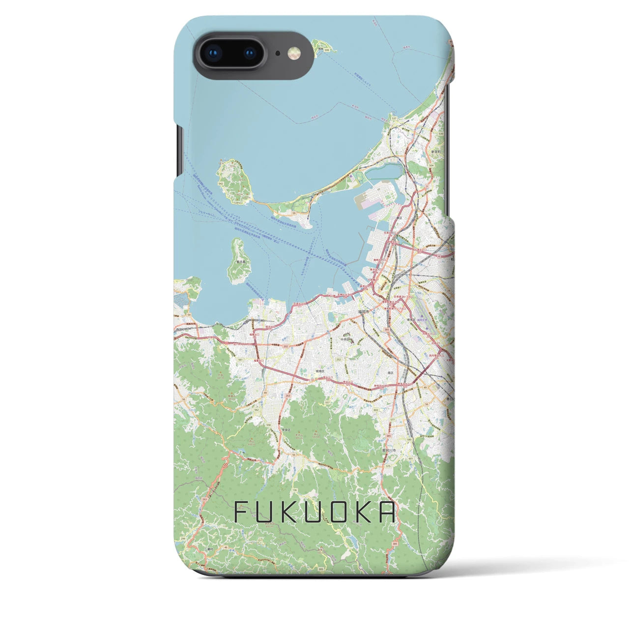 【福岡(福岡県)】地図柄iPhoneケース(バックカバータイプ)