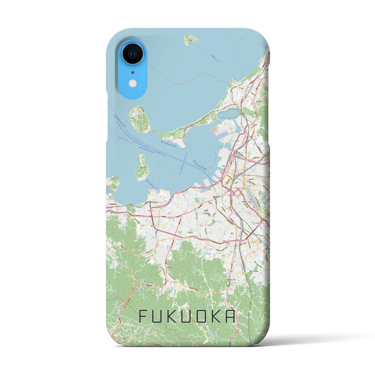 【福岡(福岡県)】地図柄iPhoneケース(バックカバータイプ)