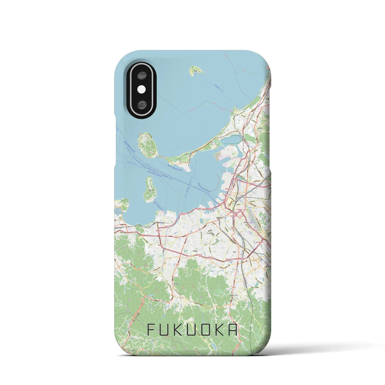 【福岡(福岡県)】地図柄iPhoneケース(バックカバータイプ)