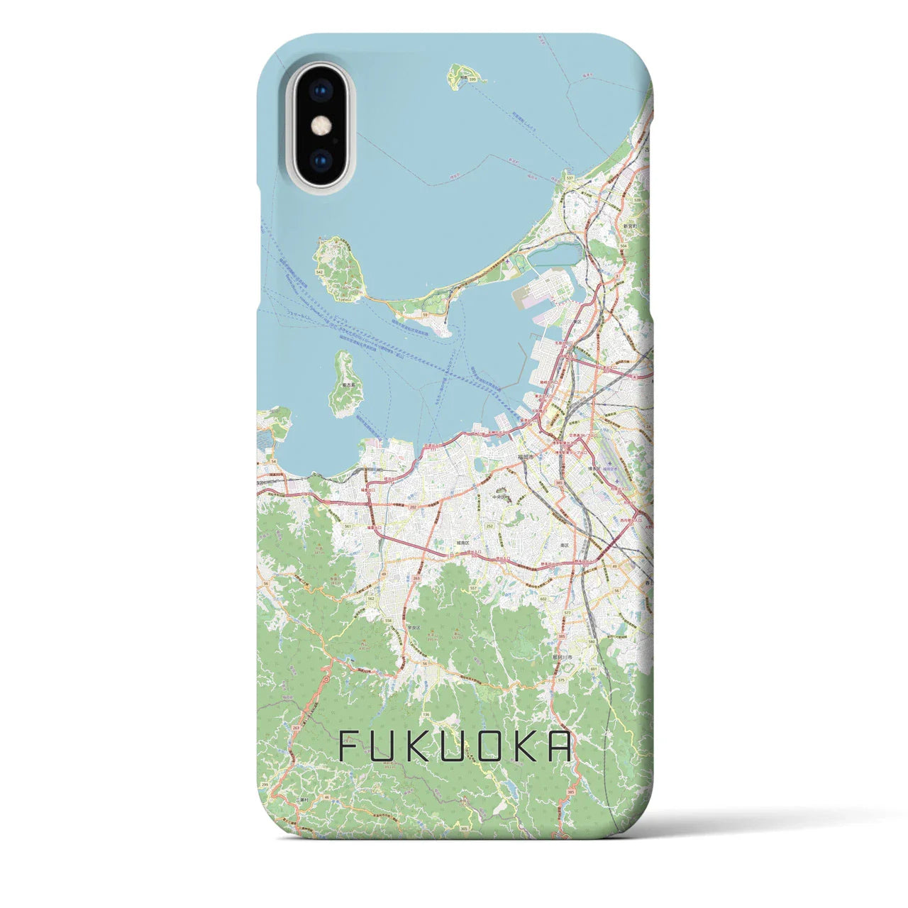 【福岡(福岡県)】地図柄iPhoneケース(バックカバータイプ)